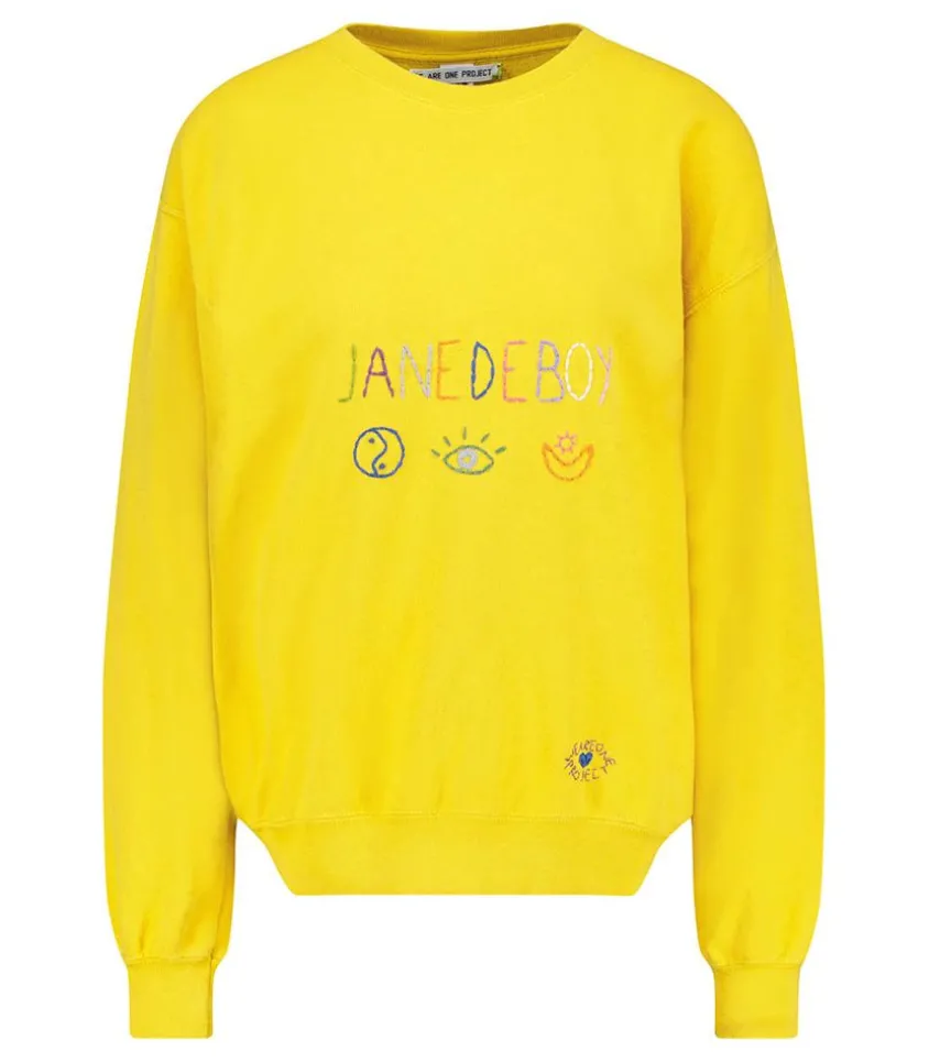 Sweat-Shirt Vintage Brode Jane De Boy Jaune