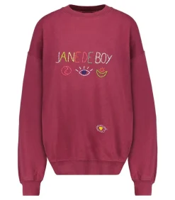 Sweat-Shirt Vintage Brode Jane De Boy Bordeaux