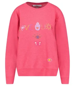 Sweat-Shirt Vintage Brode Love Light Rose