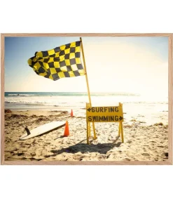 Tableau Avec Cadre "Surf And Swim" 30X40Cm