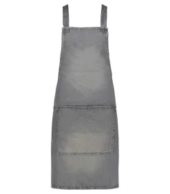 Tablier A Bretelles Coton Denim Gris