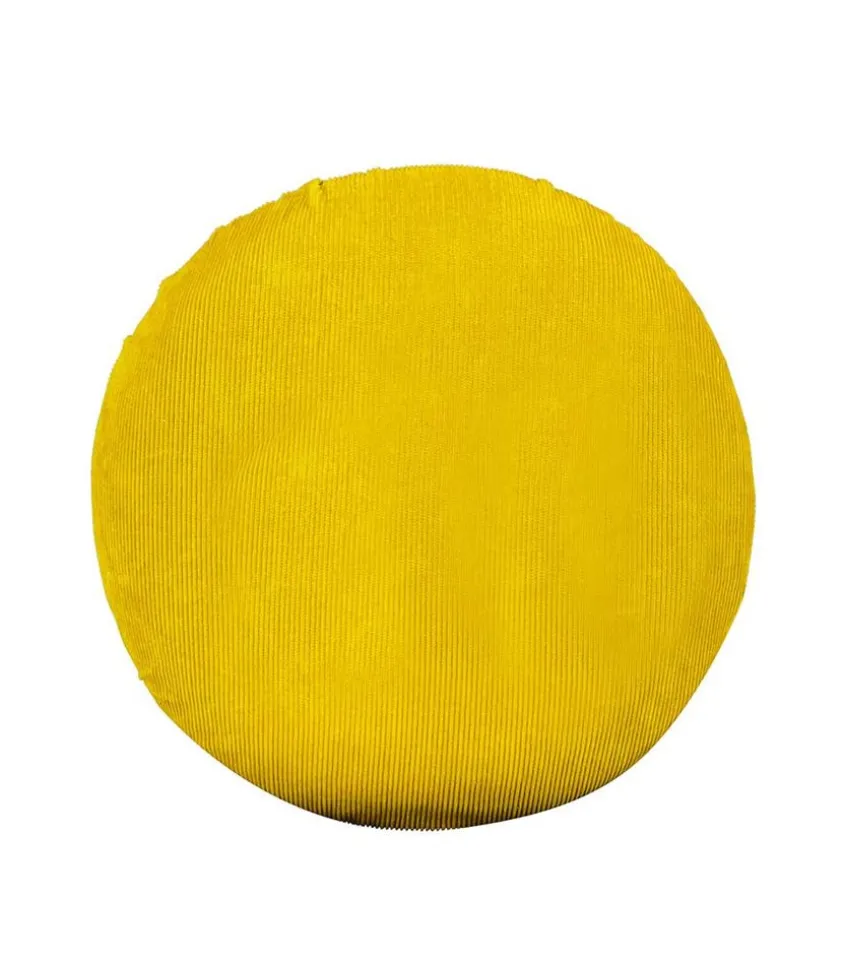 Tabouret Cordou Velours Cotele Jaune