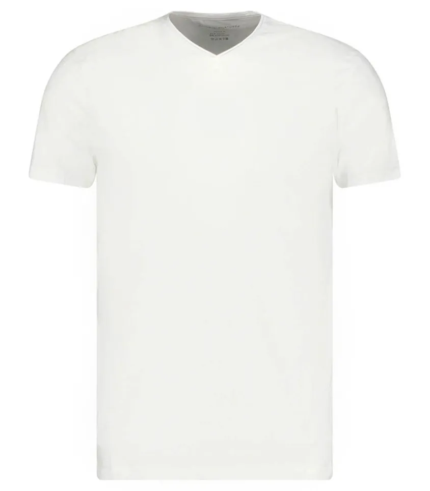 Tee-Shirt Homme Col V Manches Courtes Blanc