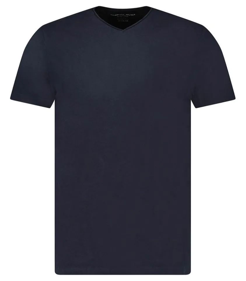 Tee-Shirt Homme Col V Manches Courtes Marine