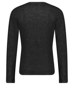 Tee-Shirt Homme Manches Longues Regular Fit Noir