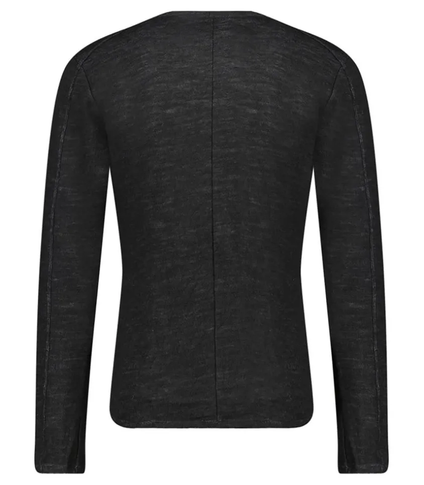 Tee-Shirt Homme Manches Longues Regular Fit Noir