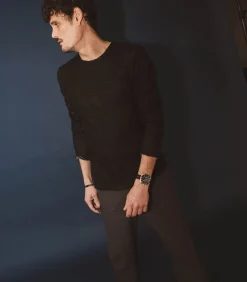 Tee-Shirt Homme Manches Longues Regular Fit Noir