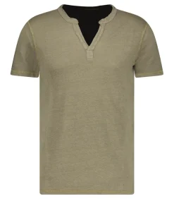 Tee-Shirt Homme Tunisien En Lin Manches Courtes Militaire