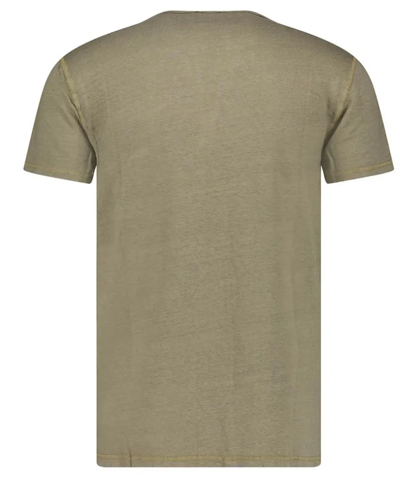 Tee-Shirt Homme Tunisien En Lin Manches Courtes Militaire