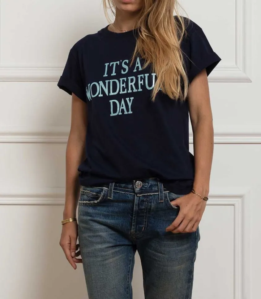 Tee-Shirt It'S Wonderful Day, Navy
