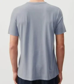 Tee-Shirt Manches Courtes Homme Devon Bleu Gris Vintage