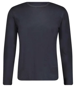 Tee-Shirt Manches Longues En Coton Et Soie Marine