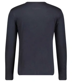 Tee-Shirt Manches Longues En Coton Et Soie Marine