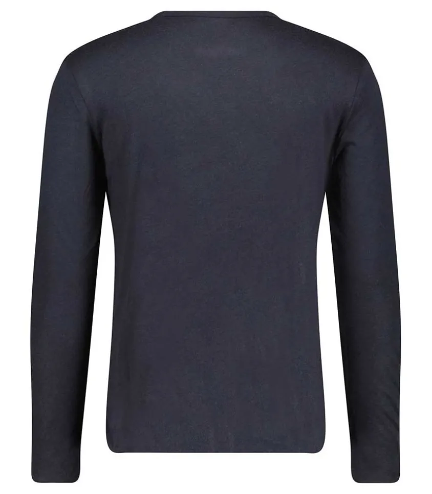 Tee-Shirt Manches Longues En Coton Et Soie Marine