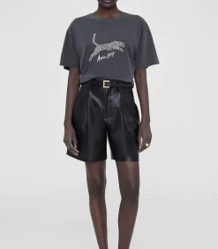 Tee-Shirt Walker Spotted Leopard Washed Black