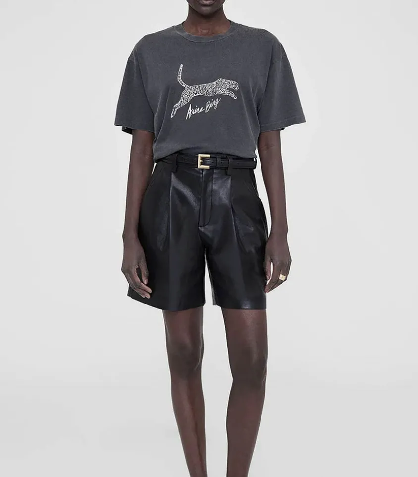 Tee-Shirt Walker Spotted Leopard Washed Black