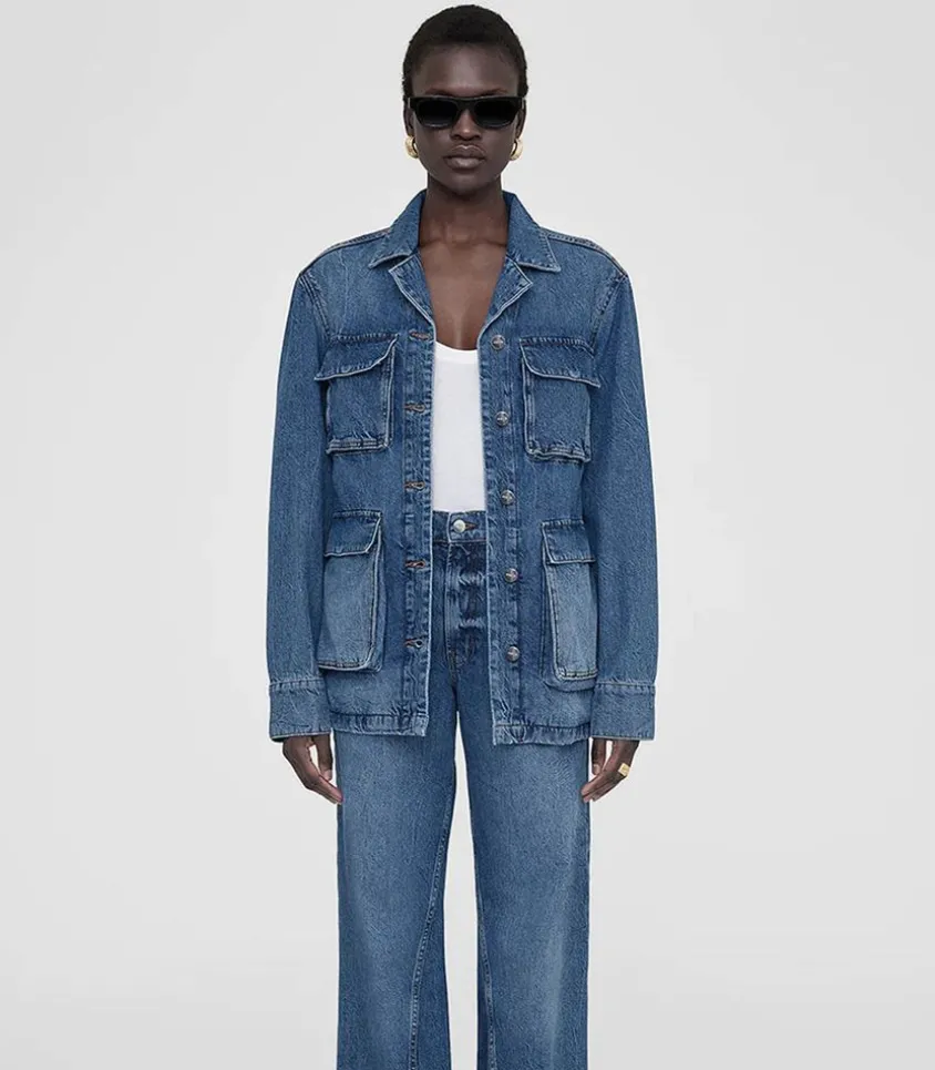 Veste Utilitaire En Jean Alden Artic Blue