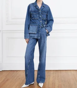 Veste Utilitaire En Jean Alden Artic Blue