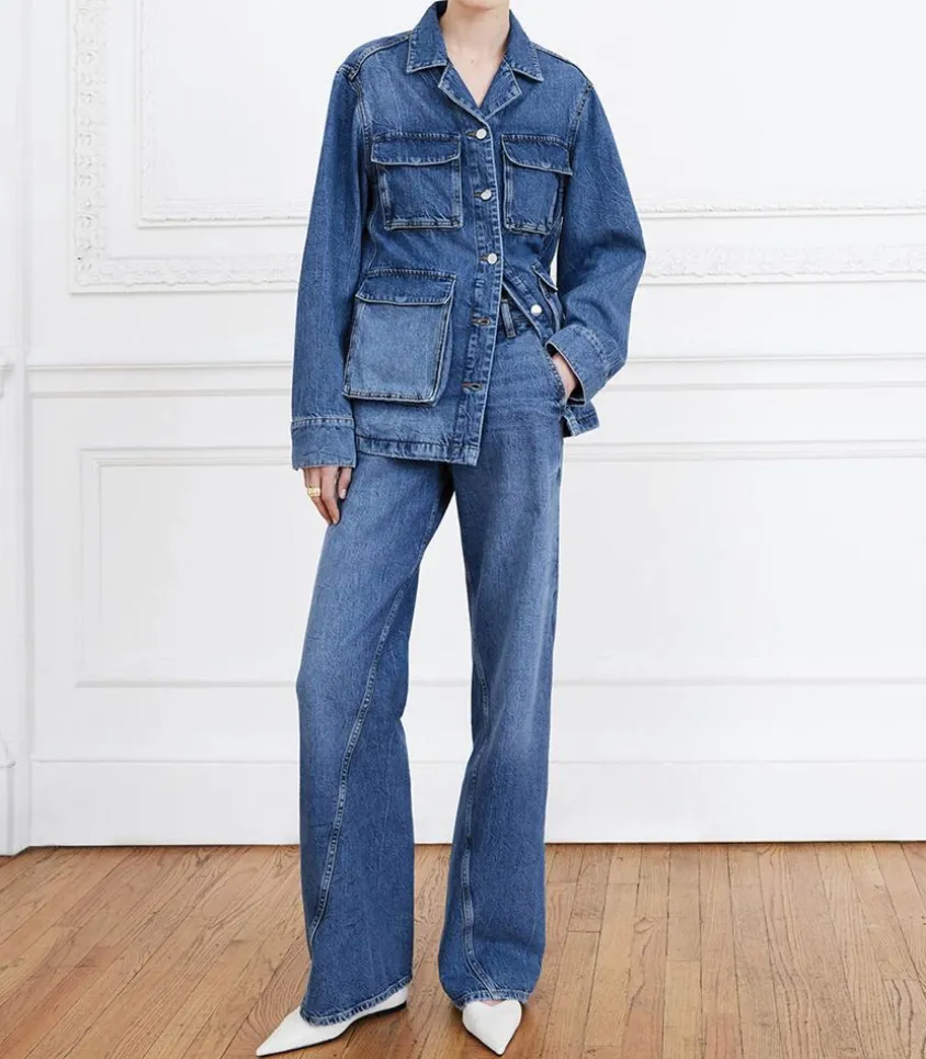 Veste Utilitaire En Jean Alden Artic Blue